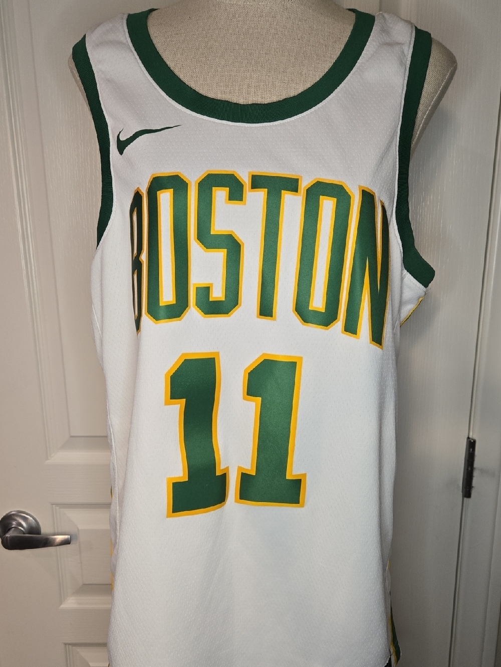 Men's Boston Celtics Kyrie Irving Nike White City Edition Swingman Jersey